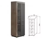 Шкаф Бэлла-5  МЦН 700 Смоки софт Индиан эбони темный_0