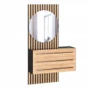 Тумба с зеркалом правая Неаполь ЛД 134.020.000 Черный Дуб Золотой_0