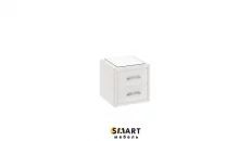 Тумба прикроватная Элис со стеклом Светлая_0