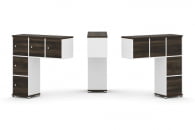 Надставка на стол низкая односторонняя + задняя стенка (5 шт.) + распашной фасад (5 шт.) CONCEPT CN.ONN-007 Дуб Мали Белый бриллиант Белый металл_25