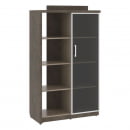 Шкаф со стеклянной дверью правый WOOD&STONE СФ-534182 Бетон Чикаго темный Дрифтвуд_3