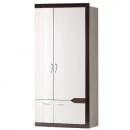 Шкаф для платья и белья 2-х дверный Ронда №318 Венге Белый глянец_3