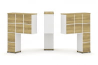 Надставка на стол высокая односторонняя + задняя стенка (8 шт.) + распашной фасад (8 шт.) CONCEPT CN.ONV-010 Дуб Винченцо Белый бриллиант Черный металл_35