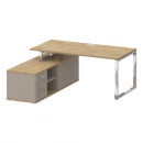 Стол руководителя с опорной греденцией  SHIFT SK.SRG-180 (L) Тиквуд Темный/Антрацит_2