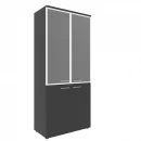 Шкаф комбинированный (стекло в рамке) XHC 85.7 Легно Темный_12