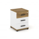 Тумба опорная/приставная с 3-мя ящиками CONCEPT CN.TUO-001 B/W Сандал Янтарный Белый бриллиант Черный_24