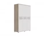 Шкаф трехстворчатый Мадлен 05 Дуб сонома светлый Ясень белый Серебро_1