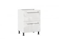 Тумба кухонная 600 с 2 ящиками (4) Герда ЛД 272.135.000 Белый/Белый глянец_11