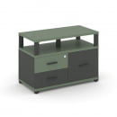 Тумба приставная сервисная с надставкой широкой CONCEPT CN.TSR-003 B/W Кобо Антрацит_23