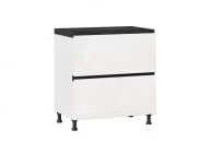 Тумба кухонная 800 с 2 ящиками ЛЮКС (4) Шервуд ЛД 281.940.000.153 Белый Белый глянец_18