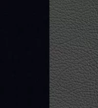 Черный матовый/Кожзам серый