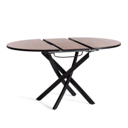 Раздвижной стол MANZANA ЛДСП/HPL/металл, 100 х 100+30 х 75 см, Дуб Вотан/черный