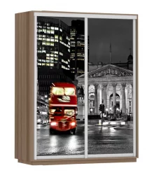 Шкаф-купе двухдверный Экспресс Дуо 1600х2400h Лондон/Ясень шимо тёмный