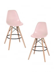 Стул барный DOBRIN DSW BAR (ножки светлый бук, цвет сиденья светло-розовый (PK-02)) 2 шт