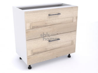 Стол с ящиками СЯ-80 (2), Дублин (800*470*820) Дуб галифакс белый, 21622 