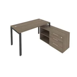 Рабочая станция на П-образном м/к с опорной тумбой правая Метал Сйстем Б.РС-СТС-2.3 Пр Вяз/Антрацит / Metal System