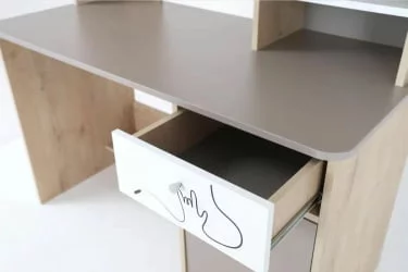 Стол компьютерный Котофей Дуб Ирландский Мокко Белый