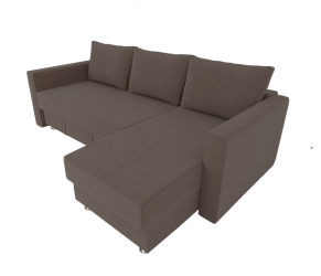 Диван угловой с подлокотниками Мадрид (Berhouse) Цвет фасада: Коричневый Велюто 23; Тип: Левый/правый; Материал фасада: Металл/Велюр