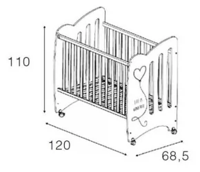 Кроватка для новорожденных Micuna Wonderful 120x60 White/Pink