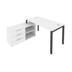 Рабочая станция на П-образном м/к с опорной тумбой левая Метал Сйстем Б.РС-СТС-2.3 Л Белый/Антрацит / Metal System