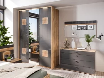 Спальный гарнитур Фиджи №5 Дуб Золотой Антрацит