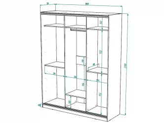 Белый шкаф-купе с зеркалом Виктория 1800х584х2300, Белый 18ДЗДЗ-ШШПП-Б 310-713