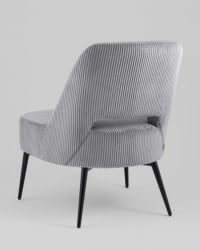 Кресло лаунж Бостон велюр рельефный светло-серый