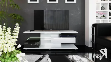 ТВ тумба тип 1 Diamond Белый глянец