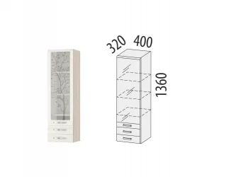 Пенал кухонный (лев/прав) Графит 74.31 Сосна Астрид/Ваниль