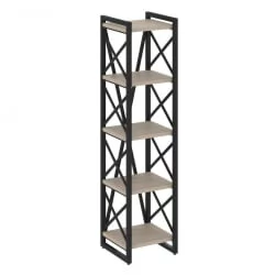 Стеллаж на регулируемых опорах - 5 полок LOFT VR.L-MST.O-5.4 Металл черный Дуб Аттик