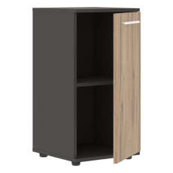 Шкаф колонка с глухой малой дверью EDIS ELCS 42.1 Дуб Денвер светлый Белый Мокко