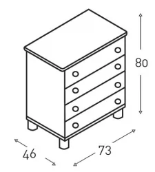 Тумбочка для детской Micuna CO-1247 White