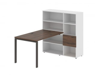 Рабочая станция ЕДИС ЕУРСТ 1213 Дуб Денвер темный Мокко Белый / EDIS EURST