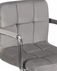 Стул барный DOBRIN KRUGER ARM Серый велюр MJ9-75