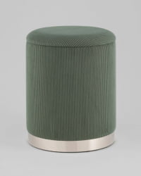 Пуф Эмили с ящиком серебро вельвет зеленый