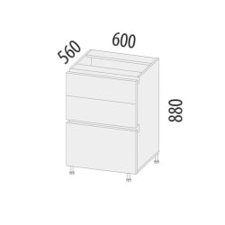 Напольный шкаф (3 ящика с доводчиком Titusoft) Бостон 61