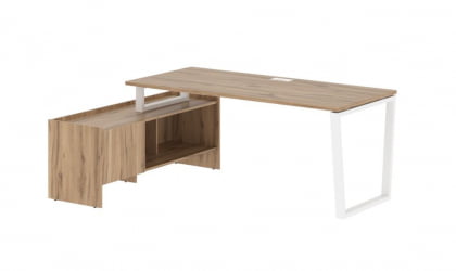 Стол с тумбой EDIS EVCT 19814 Дуб Денвер светлый Белый