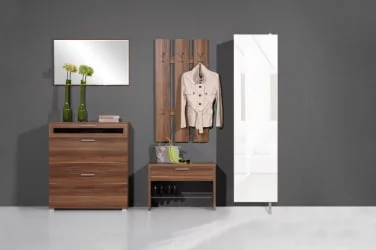 Шкаф в белом глянцевом стекле Драйв Шелф (правый) Венге