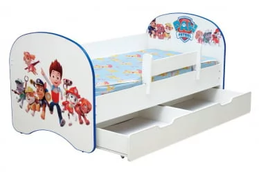 Кровать детская с фотопечатью с 1 ящиком 800*1600 Зайчата