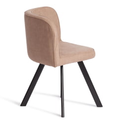 Комплект (стол, 4 стула) QUADRON (mod. PT14) Стол: МДФ/металл, стул: металл/шенилл, 100х100х73 см, 69х56х71 см, Beige (Бежевый) LY1701-4/черный