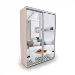 Шкаф с зеркалом Акцент-Сим З 1000х600  Ясень шимо светлый