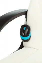 Геймерское кресло Бюрократ ZOMBIE RUNNER Белый-голубой