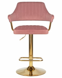 Стул барный DOBRIN CHARLY GOLD (розовый велюр (MJ9-32))