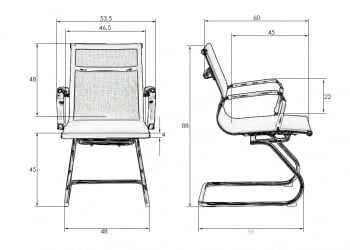 Офисное кресло для посетителей DOBRIN CODY MESH (серый)