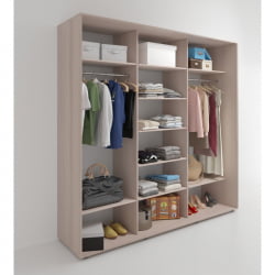 Шкаф-купе 3-х дверный Акцент-Дуэт Д 2100х600 Ясень шимо светлый