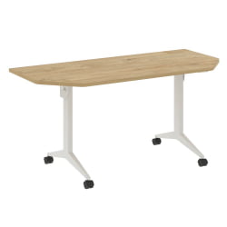 Стол складной мобильный КС-Пулл КС.М-7.Т2 Тиквуд Светлый/Белый / X-Pull X.M-7.T2