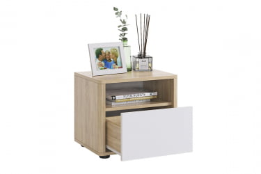 Тумба прикроватная Зара SMZ-04 дуб сонома/белый
