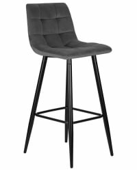 Стул барный DOBRIN NICOLE (черные матовые ножки, темно-серый велюр (108-91))
