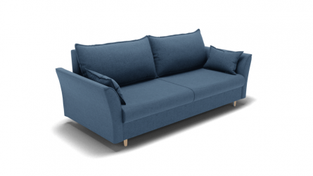 Диван Барселона-1 независимый пружинный блок (ЗР) Цвет фасада: Голубой; Тип: Прямой; Материал фасада: Металл/Велюр