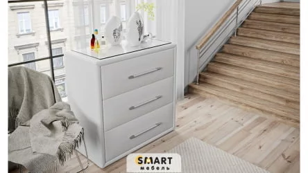 Комод со стеклом Элис Светлый